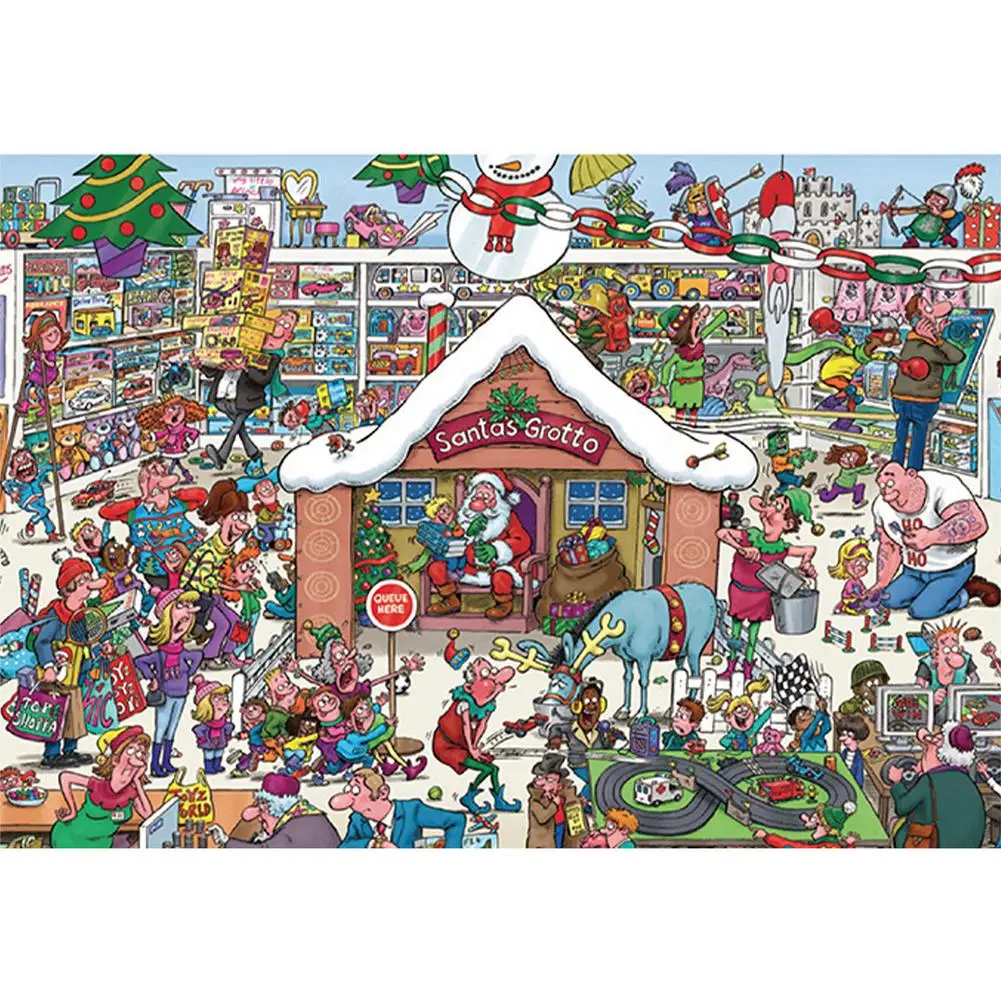 Пазлы 1000 шт. деревянные сборки изображения для рождественской вечеринки тема