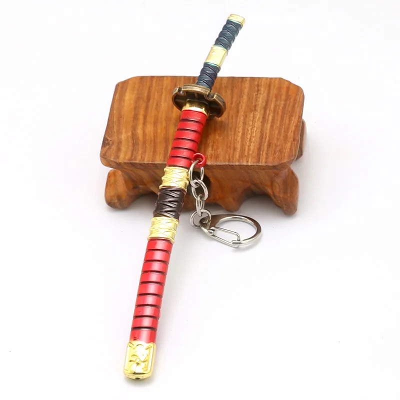 Zoro Weapon Toy Sword Keychain Simulated Katana Pendant Keyring Jewelry Buckle Toolholder Scabbard Car Key Holder Accessory images - 6