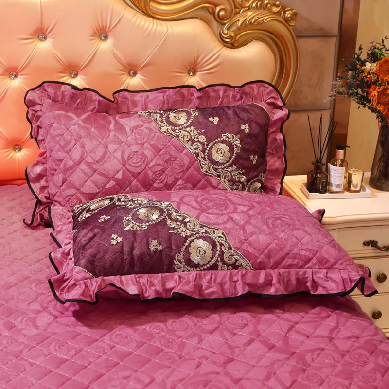 2 шт. бархатная кружевная наволочка для подушки одноцветная прямоугольная