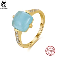 orsa jewels 100 natural aquamarine 925 sterling silver gemstone finger rings for women elegant gemstone ring jewelry gmr07