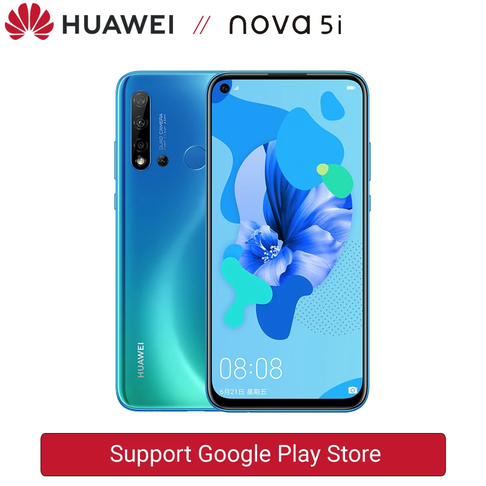 Huawei Nova 5i смартфон 6 ГБ 128 4 дюйма Android 9 0 мобильный телефон 2310x1080 type C 710 МП