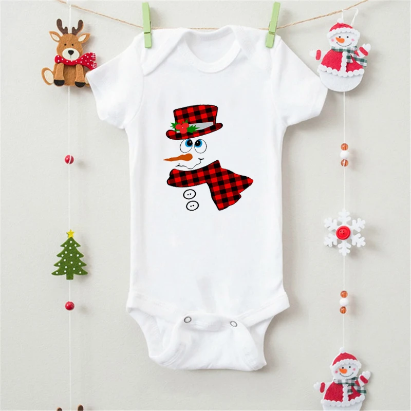 

DERMSPE New Arrival Cute Cartoon Christmas Graphic Print Baby Romper Short-sleeved Soft Newborn Baby Toddler Jumpsuit 1923