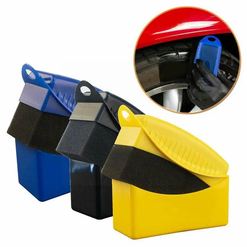 

New Car tire polishing sponge brush with Cover Wheel Polishing Cleaning Blue Yellow Sponge Waxing Brush Washing Black K3K2