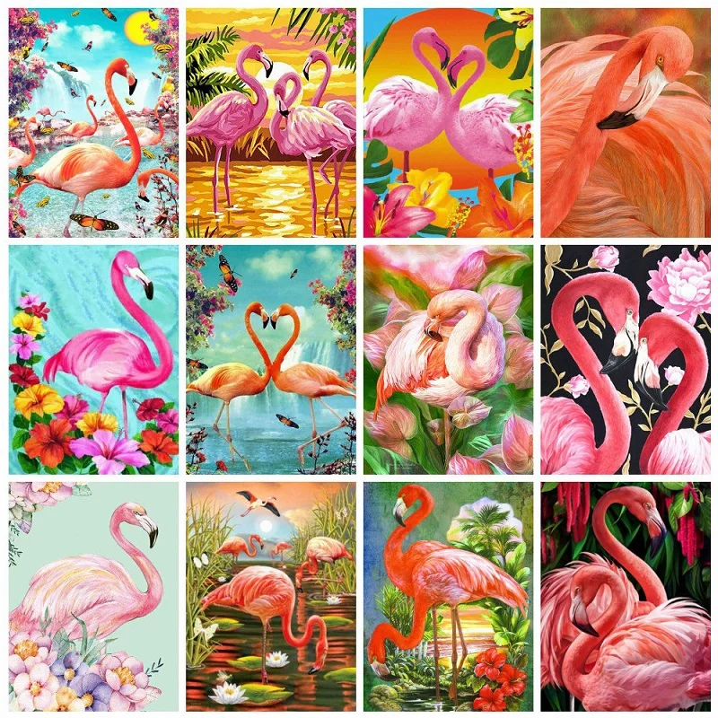 

SHAYI 5D Diamond Painting Fashion Flamingo Home Decor Painting Full Square/Round Drill Animal Embroidery Cross Stitch