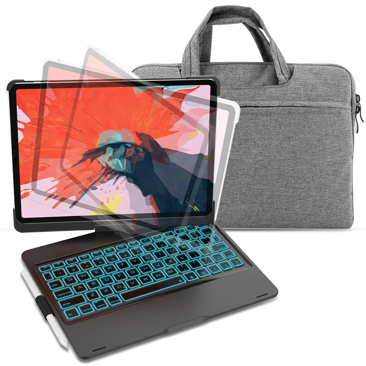7 США клавиатура чехол для iPad Pro 11 360 градусов вращение bluetooth-клавиатура для планшета чехол с 11-12 дюймов универсальные сумки для планшетов - Цвет: 7