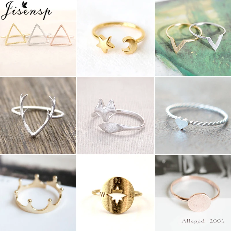 Bohemian Vintage Antler Fox Animal Open Rings for Women Adjustable Star Moon Knuckle Finger Jewelry Ring bridesmaid bague homme | Украшения