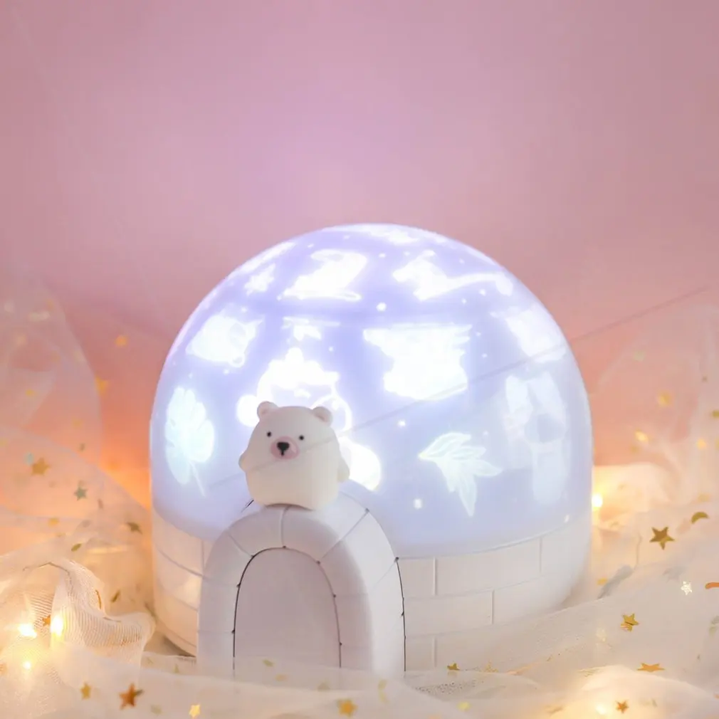 

Igloo Star Projection Lamp 3d Starry Sky Led Night Light Rotating Remote Control Wireless Smart Bedside Lamp