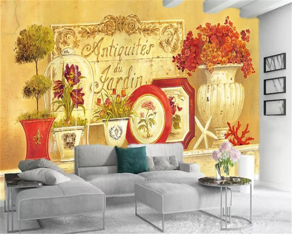 3d обои в винтажном Европейском стиле декоративные фрески цифровая печать HD