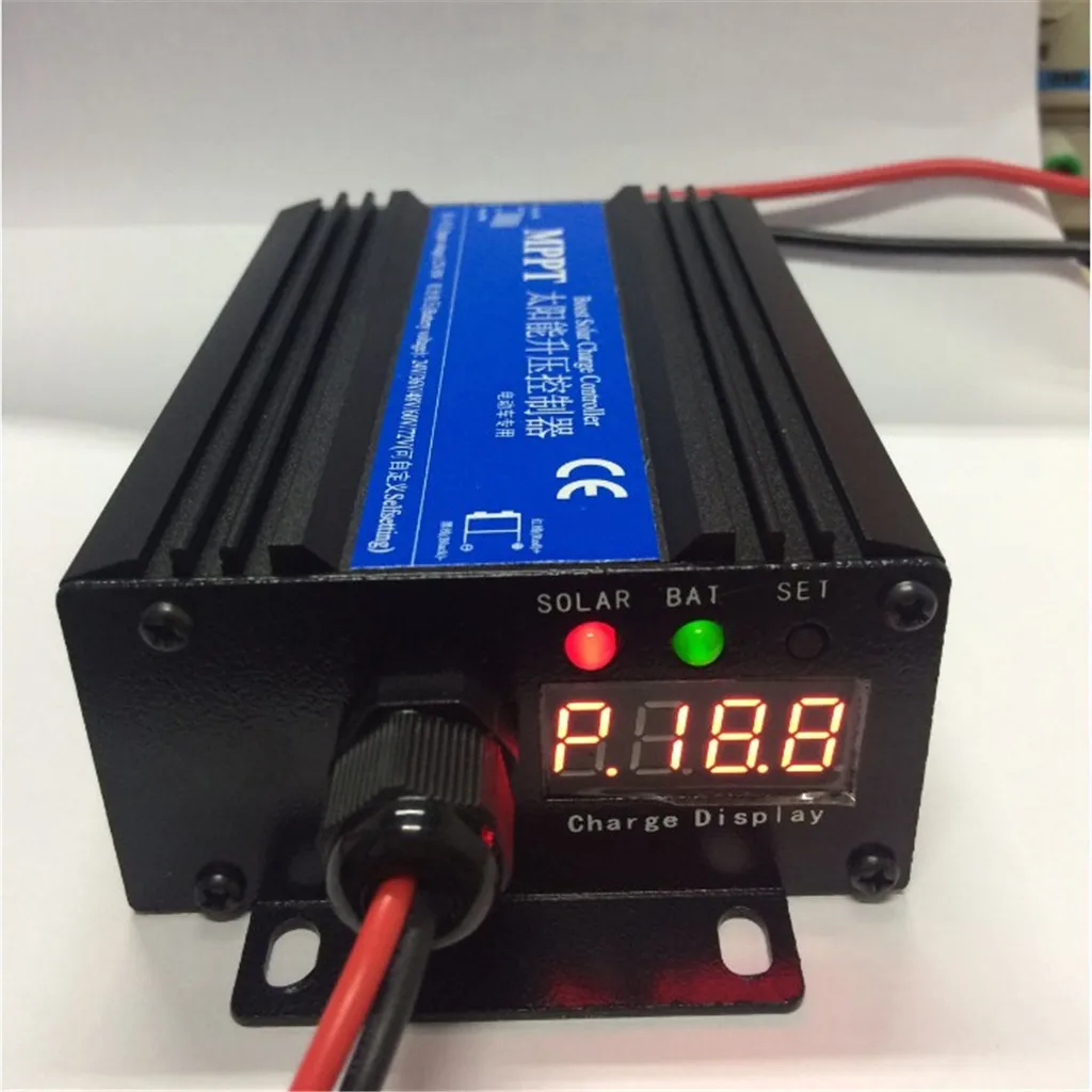 Controlador de carga Solar, regulador de Panel de 4 LEDs MPPT Boost, 24V-72V-4