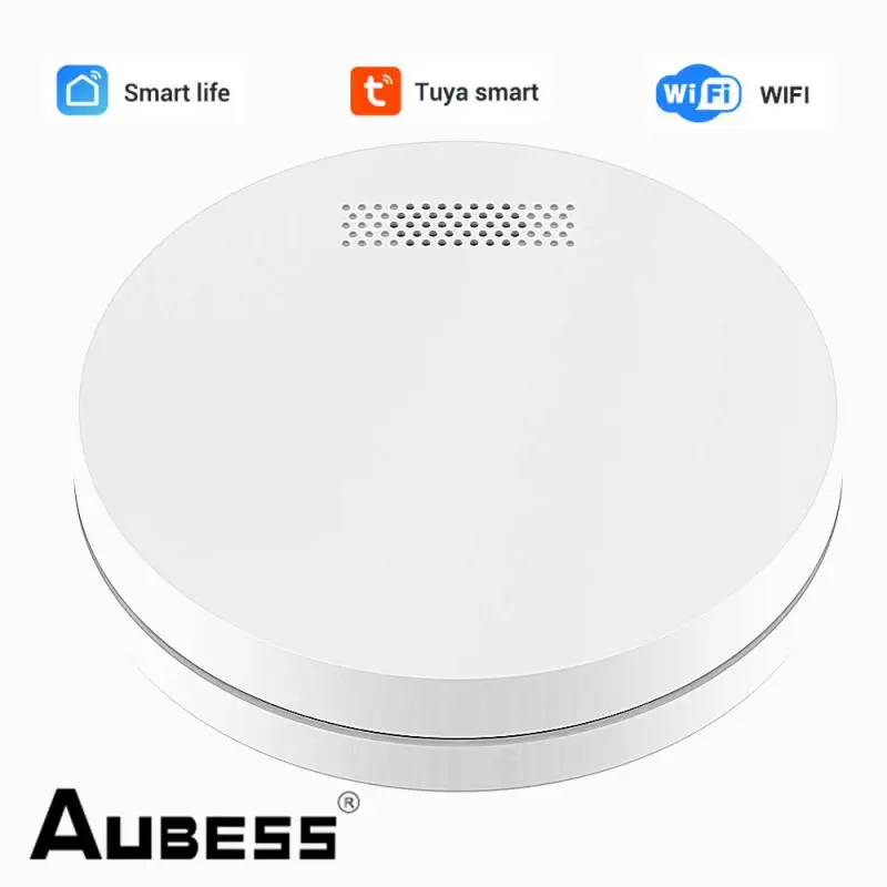 

Aubess Tuya WiFi Smoke Detector Fire Alarm Protection Equipment Tuya Smart Life APP Remote Control Smoke Alarm Sensor Intelligen