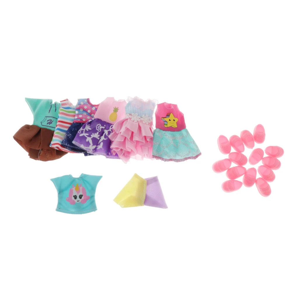 7 шт. куклы одежда повседневные наряды обувь платье шорты игрушки