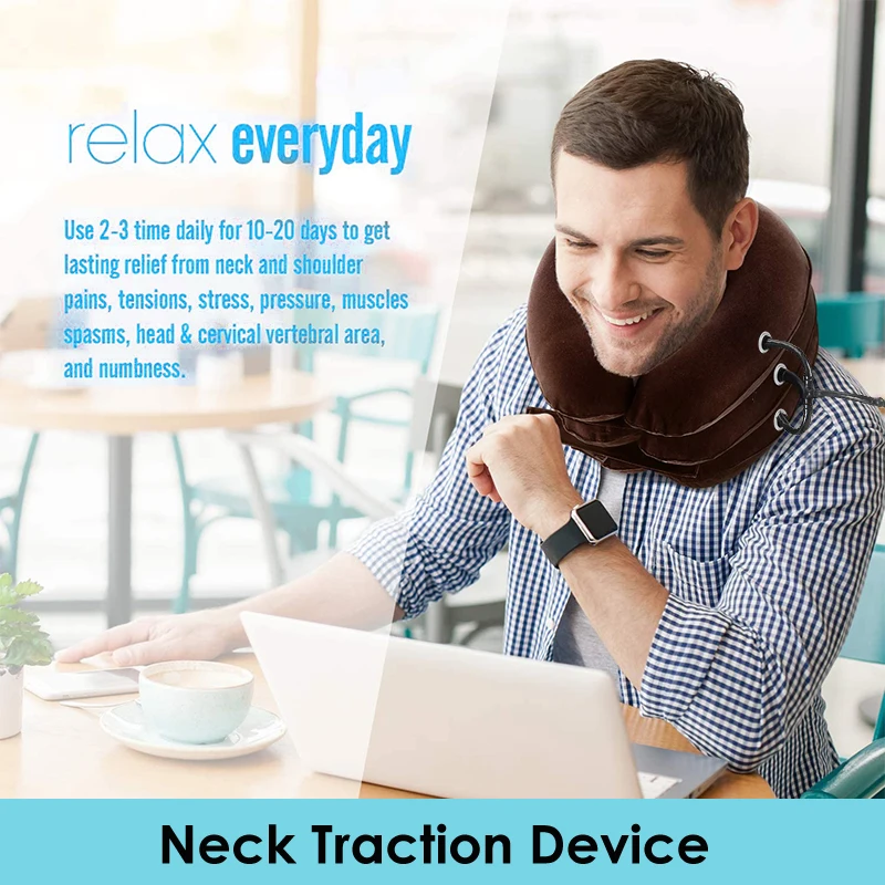 

Osteochondrosis Cervical Neck Stretcher Collar Inflatable Pulling Pillow Medical Devices Tractor 3 Tubes Pain Relief Home Health