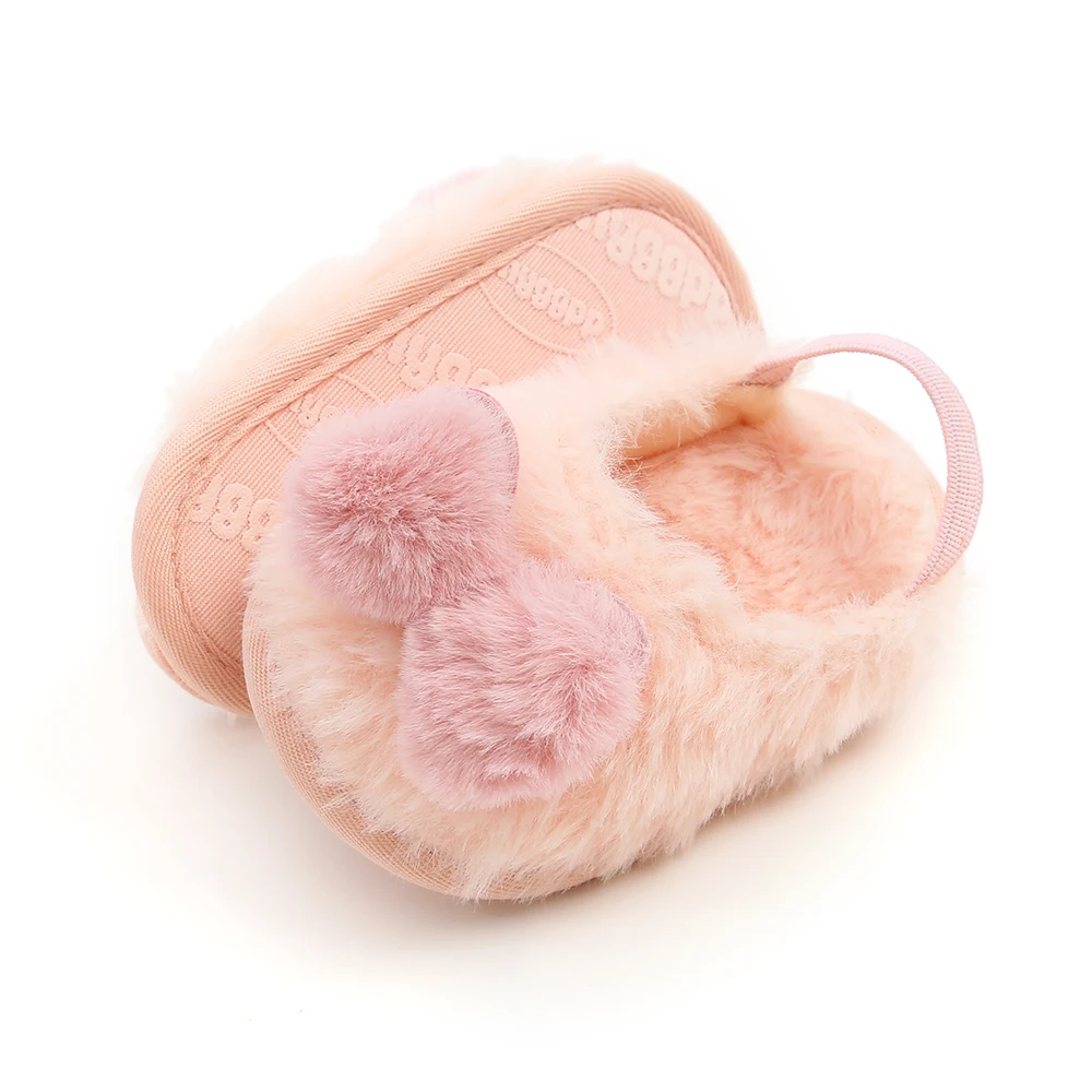 Cute Newborn Toddler Baby Boys Girl Infant Faux Bow Soft Crib Warm Shoes Casual Bow Winter Kids Boys Girls Crib Shoes