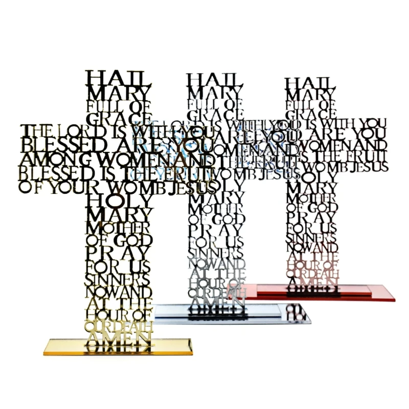 

Acrylic Religious Scriptures Cross Jesus Christ Catholic Bible Church Prayer Home Chapel Decor Religious Articles 21cm
