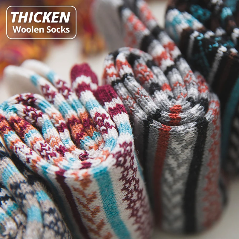 HSS брендовые модные зимние мужские носки теплые толстые шерстяные полосатые