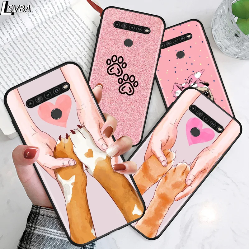 

Cute Paw Print Dog For LG G8 V30 V35 V40 V50 V60 Q60 K40S K50S K41S K51S K61 K71 K22 K31 K42 K92 ThinQ 5G Phone Case