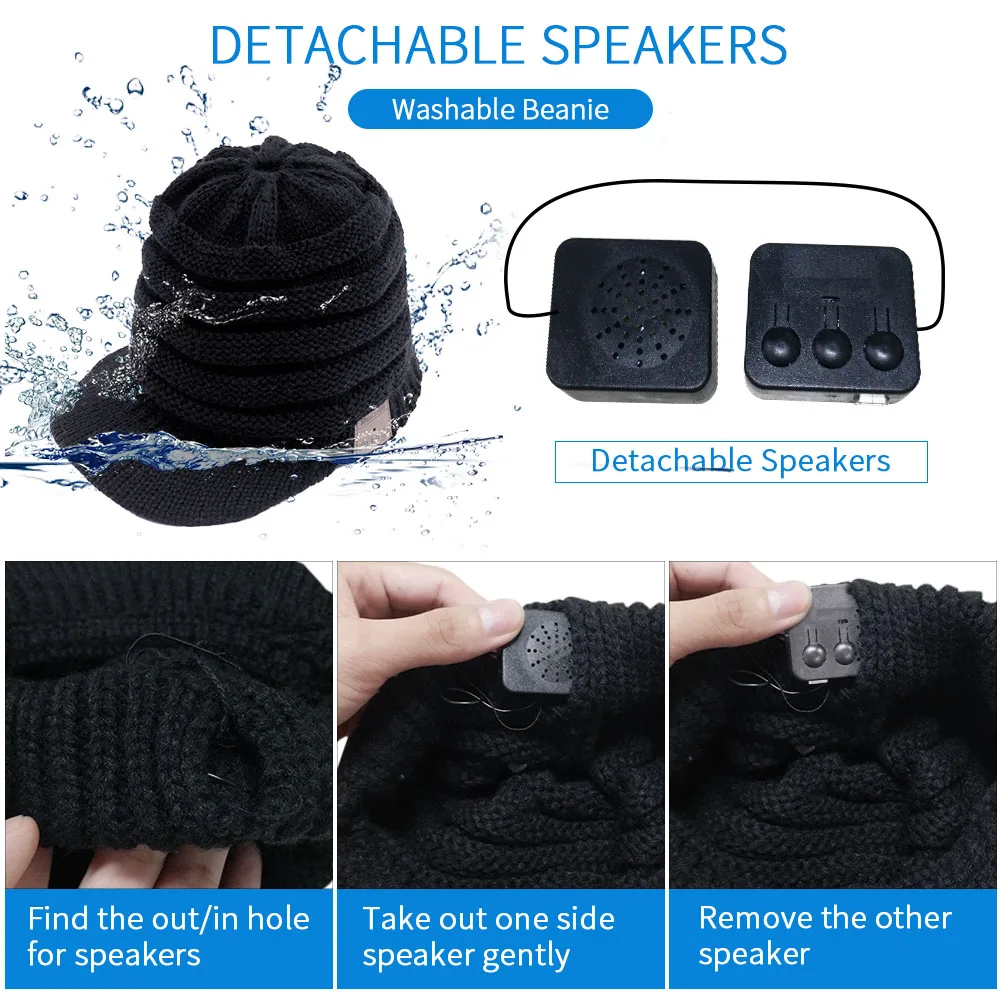 2021 wireless headphone with microphone knit earphone winter warm music bluetooth hat headsets for outdoor sport bicycle travel free global shipping