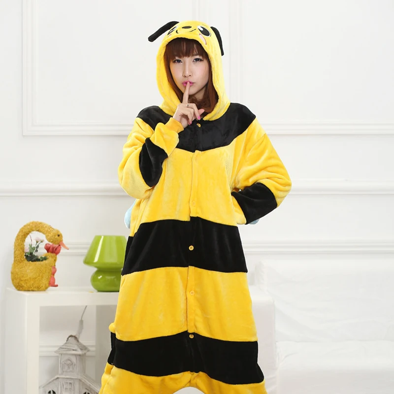 Комбинезон фланелевый в виде пчелы для взрослых и женщин