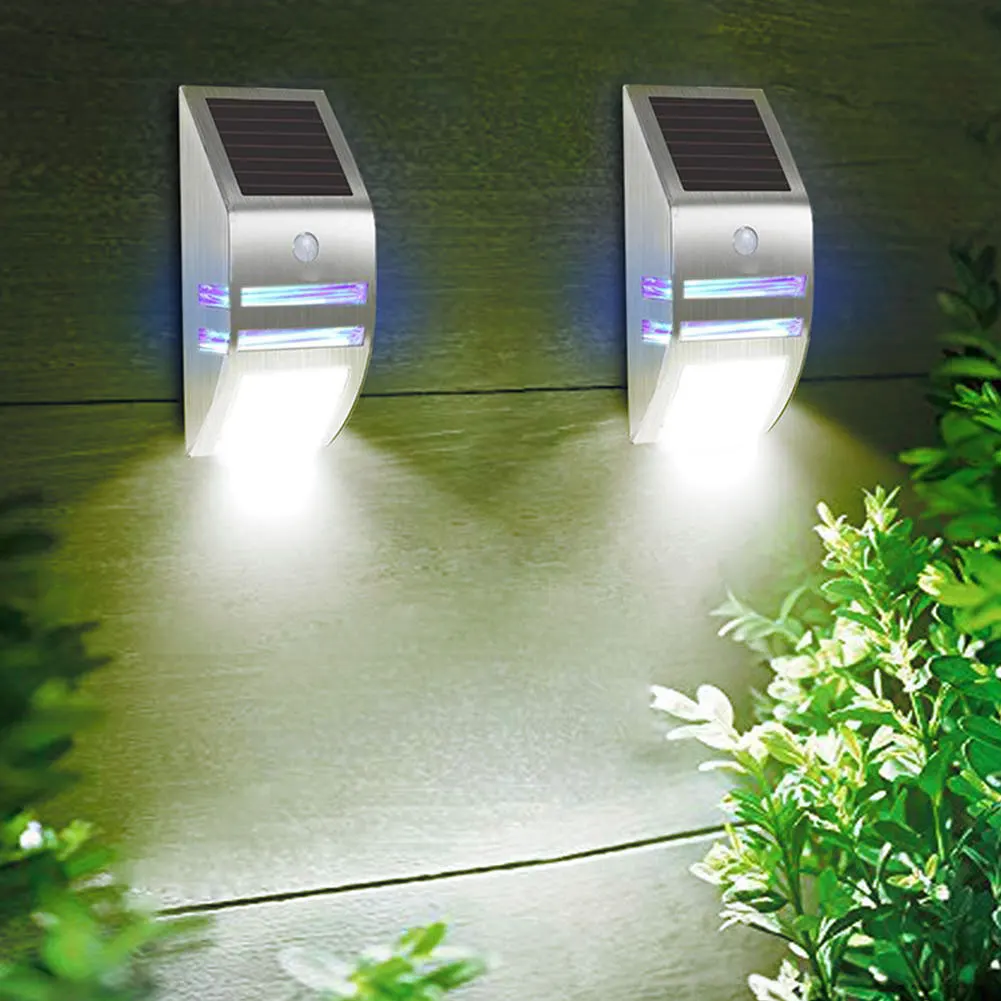 

LED Solar Sensor Lamp Stainless Steel Waterproof Street lamp Yard Path Home Garden Outdoor Street Wall Lights