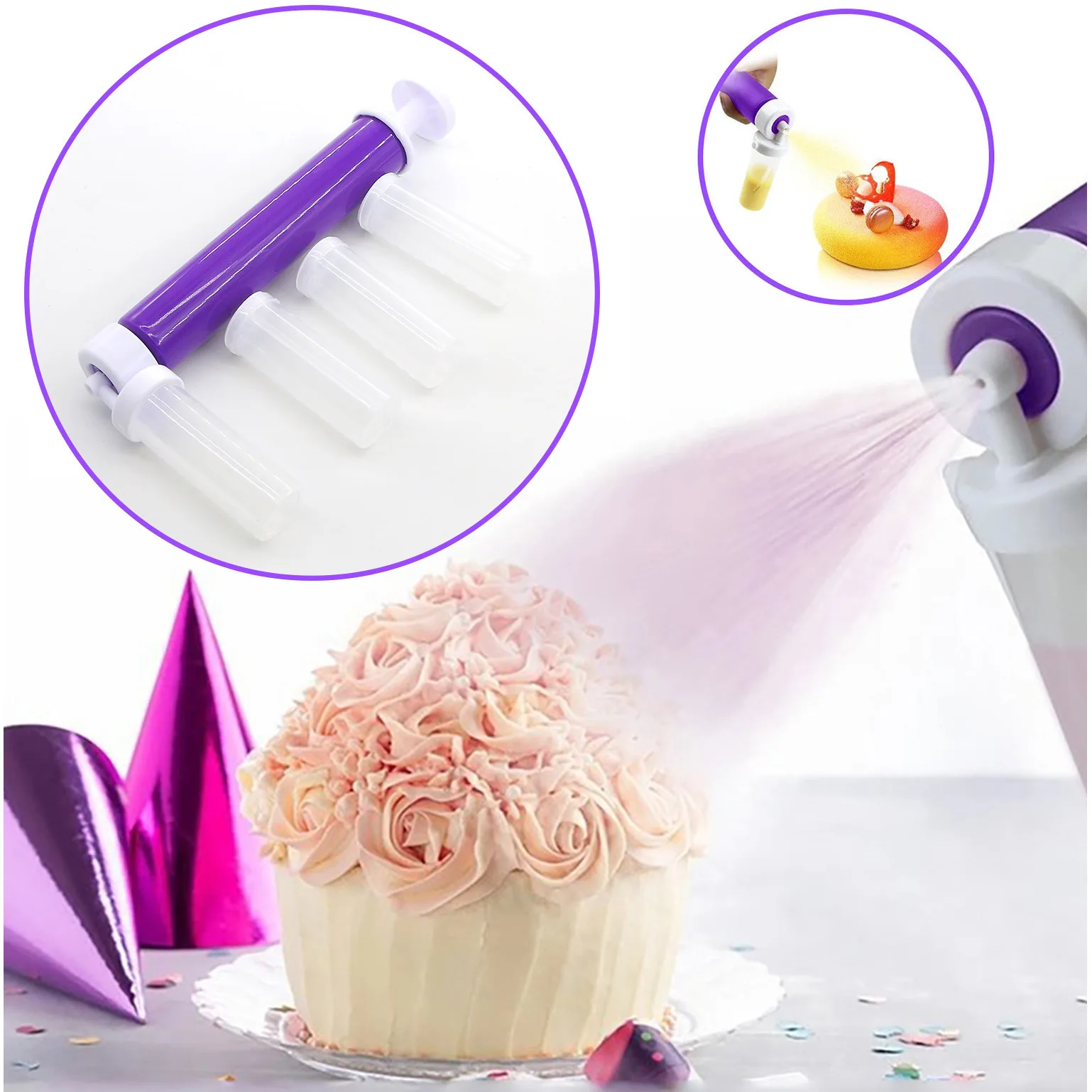 

Cake Manual Airbrush Spray Gun Decorating Spraying Coloring Baking Decoration Tools Cupcakes Desserts Kitchen Pastry Tool