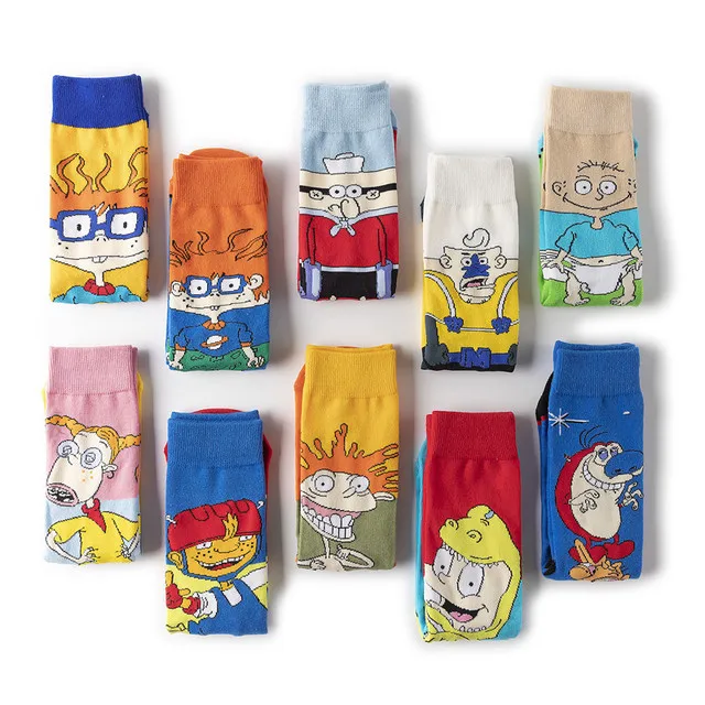 

Rick and modi medium socks Men's/women's socks cotton cartoon personality socks Euro American skateboarding socks