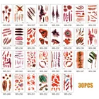 30 листов, наклейки-татуировки на Хэллоуин