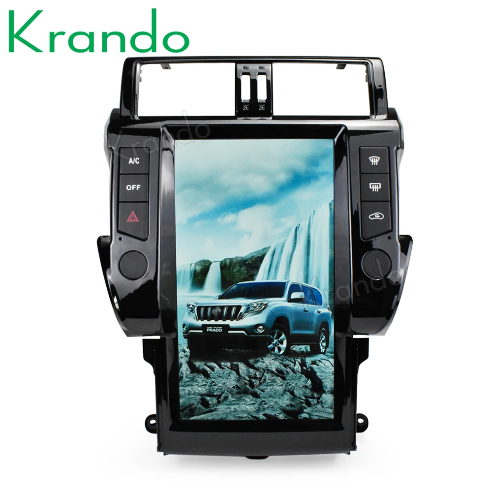 Автомобильный радиоплеер с вертикальным экраном Krando Android 9 0 13 6 дюйма gps для Toyota Prado