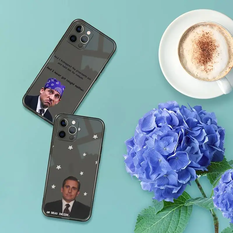 

Michael Scott The Office Phone Case For iPhone 7 8 11 12 X XS XR MINI Pro Max Plus Retro Black Grey clear transparent