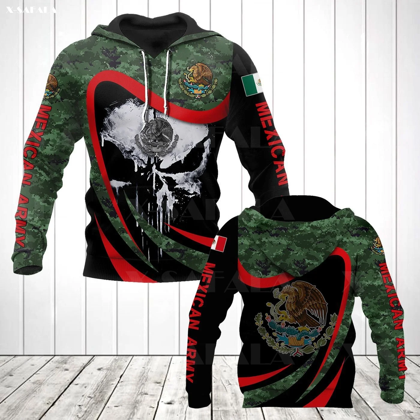 

MEXICAN ARMY CAMO NEW SKULL Soldier 3D Print Zipper Hoodie Man Female Pullover Sweatshirt Hooded Jacket Jersey Tracksuits