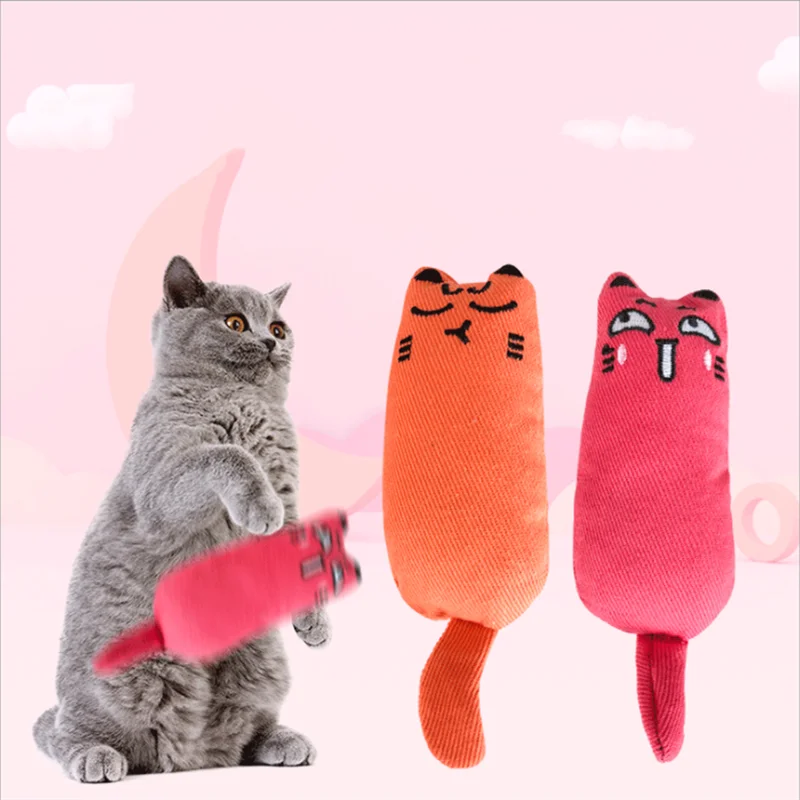 

Pet Plush Toys Claws Thumb Bite Cat Mint Scratcher Teeth Grinding Catnip Cat Toy Interactive Tools Pet Supplies Cat Accessories