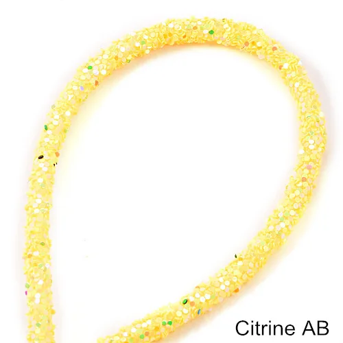 Citrine AB 1 ярд 6 мм смолы сверкающие стразы веревка красочная трубка шнур веревка стразы отделка для DIY вечерние украшения свадьбы B1277 - Цвет: Citrine AB