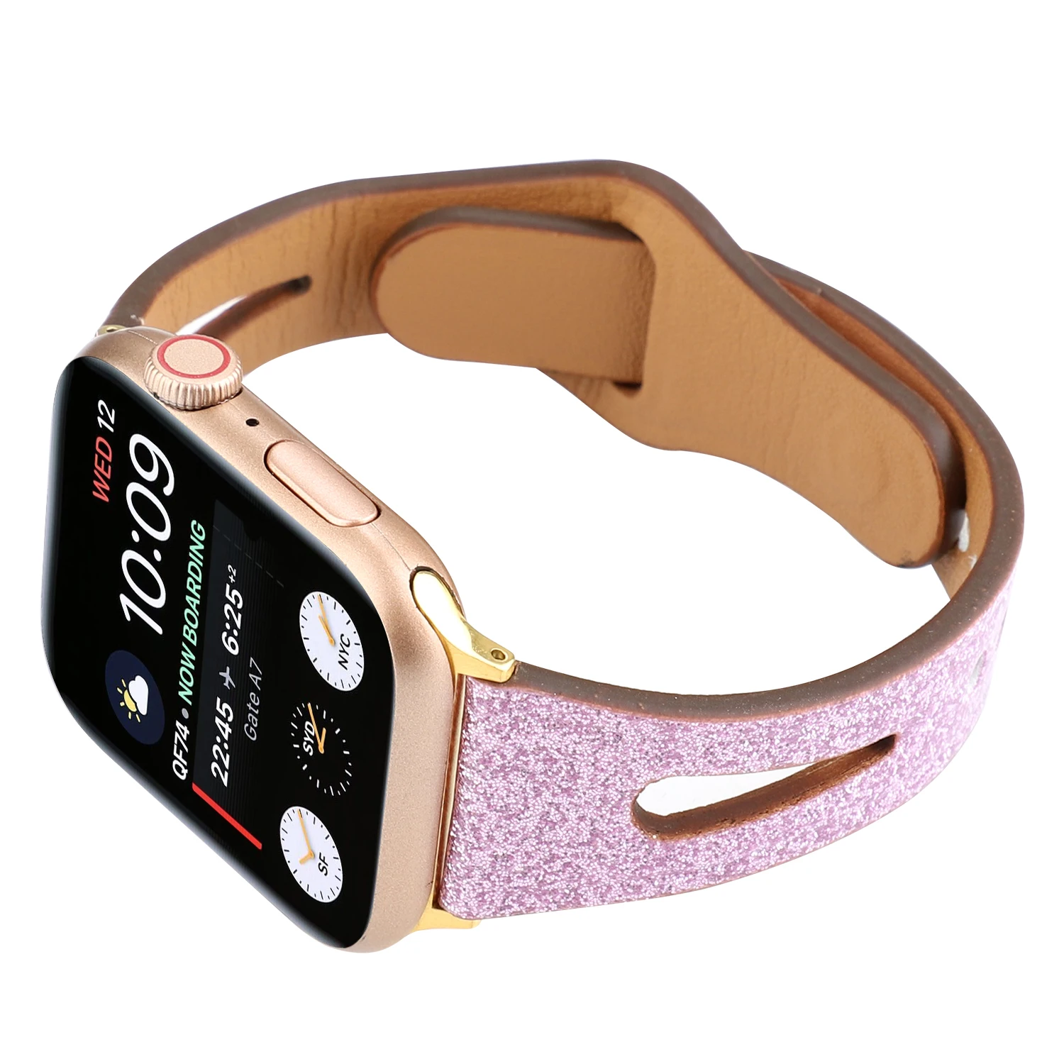 40 мм 44 Блестящий Leater ремешок для iWatch SE 6 5 4 Сияющий браслет Loop Apple Watch Band 38 42 3 2 1 Correa |