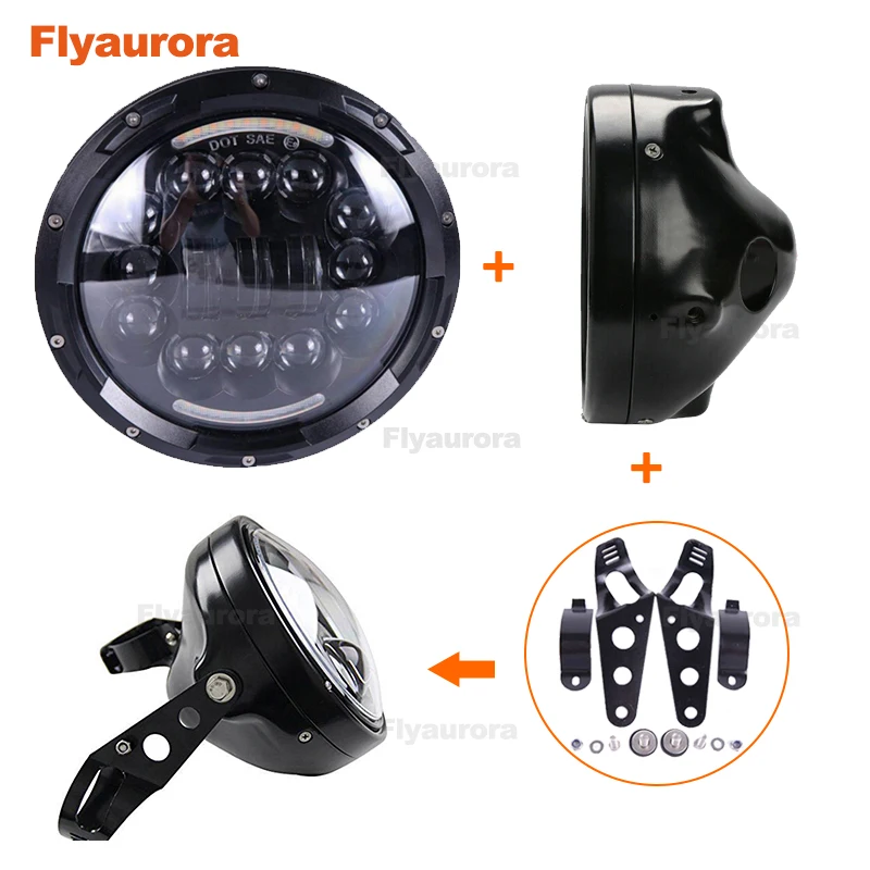 Flyaurora Brand new 7inch IP67 90W Wrangler JL Projector Led Headlight white halo hi-low beam for Jeep Wrangler JL 97-2018