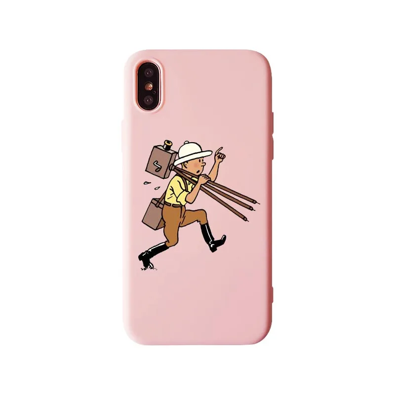 Мягкий силиконовый чехол из ТПУ «Приключения Тинтина» для iPhone XR 10 8 7 Plus 6 6S Plus 5 XS Max 5s SE - Цвет: TPU