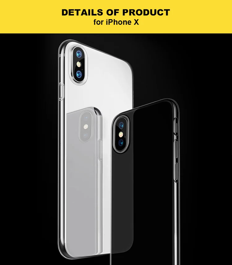 

Crystal transparent phone case, super thin clear phone case for iPhone X