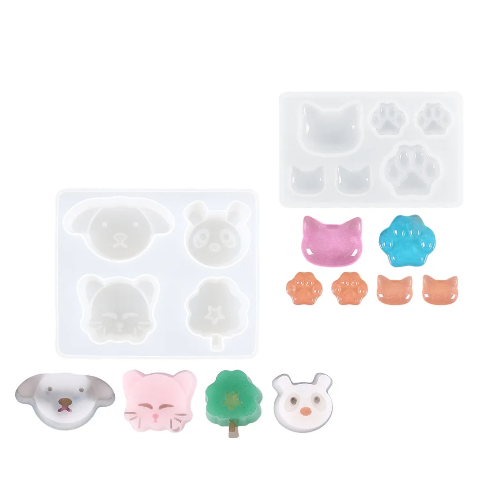 

Silicone Mold Cat Dog Paw Mold Animal Clear Mold for UV Resin Decoden Cabochon DIY Resin Molds for DIY Jewelry Handmade