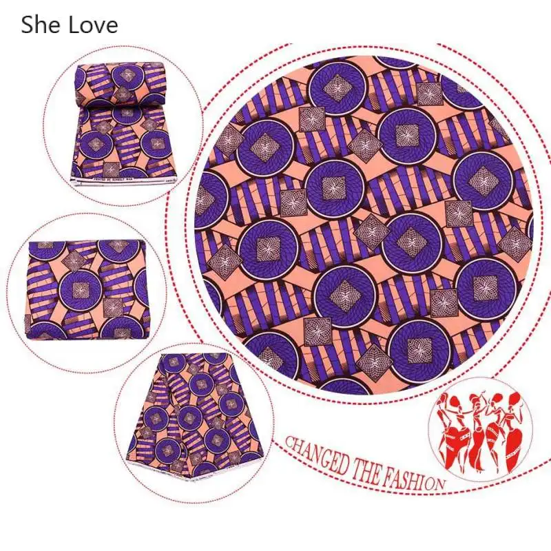 Африканская полиэфирная ткань Chzimade 1 ярд из Анкары фиолетовый розовый цвет