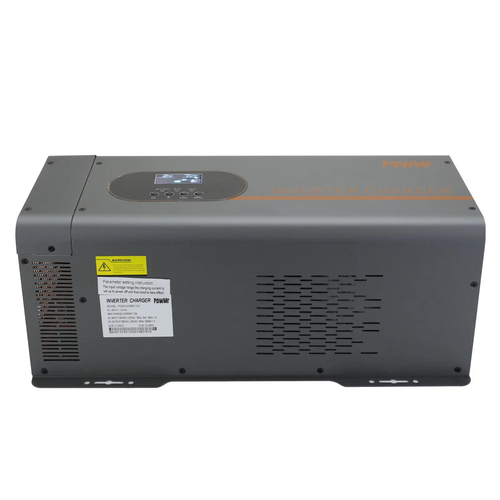 PowMr 3000W Чистая синусоида Инвертор 12VDC к 220VAC преобразователь частоты силовой
