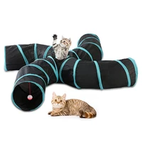 2345 holes foldable pet cat tent tunnel pet exercisetube collapsible play toy s type indoor outdoor puppy training toystube