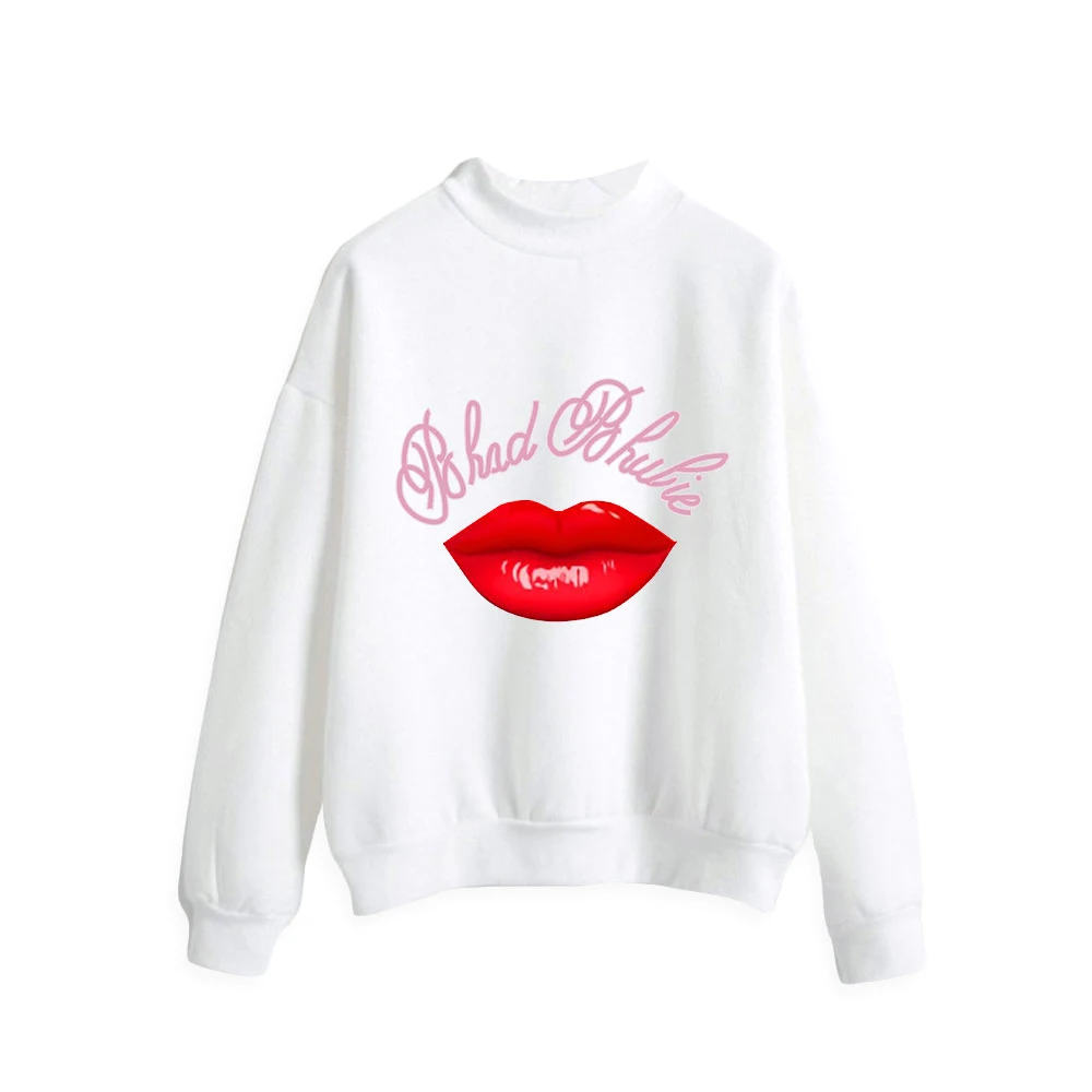 

WAWNI Bhad Bhabie Turtlenecks Harajuku Tops Thin Sweatshirt Casual Sweatshirt Pullover Sweatshirts Cosplay Round Neck New Top