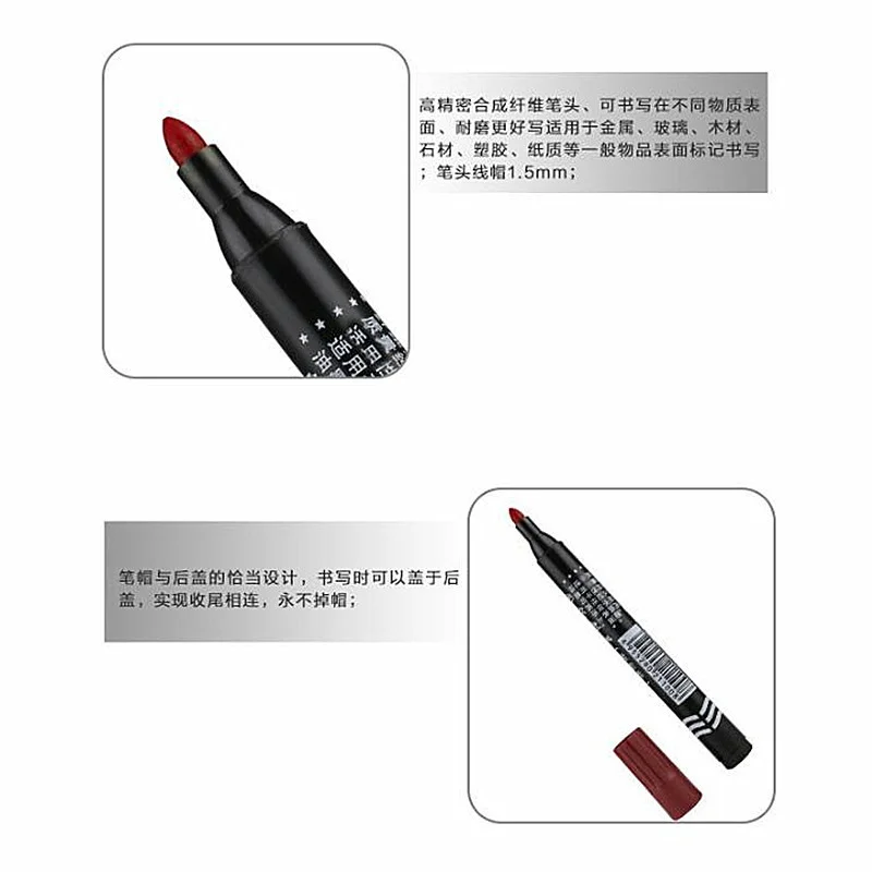 

Permanent Paint Marker Pen Oily Waterproof Black Pen For Tyre Markers Quick Drying Signature Pen Stationery Supplies