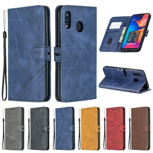 For Samsung Galaxy A20 Case Leather Flip Case on For Coque Samsung A20 Phone Case Galaxy A20E A 20e 