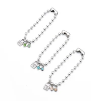 fashion uno 50 jewelry stainless steel bracelet simple 6mm bead chain lock peach love heart cz pendant woman bracelet party gift