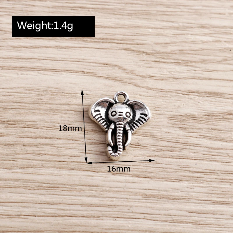 

20pcs 16*18mm Ethinic Elephant Charms Fit Necklaces Earrings Antique Silver Color Animal Charms Making DIY Jewelry Accessories