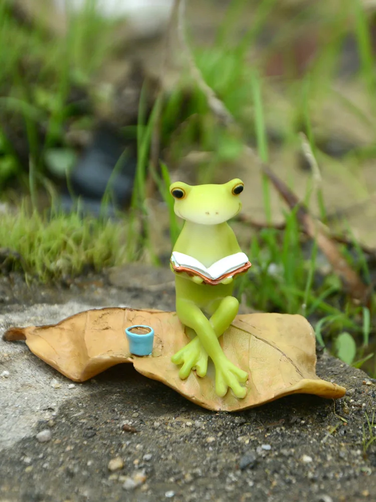 Креативные милые украшения в виде лягушки микропейзаж цветочный горшок смола