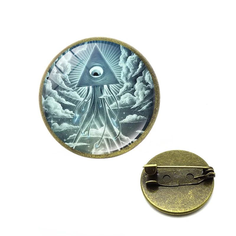 Хип хоп глаз Божий броши Хоруса египетские боги сила двухсторонние стеклянные