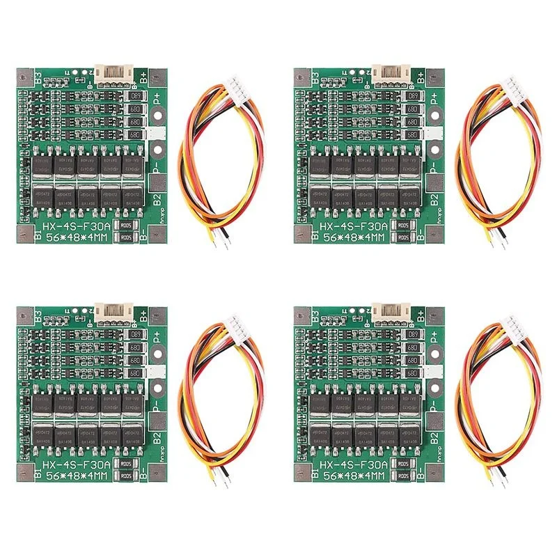4 шт. Встроенная защитная плата BMS PCB 30 А 14 8 в | Электронные компоненты и
