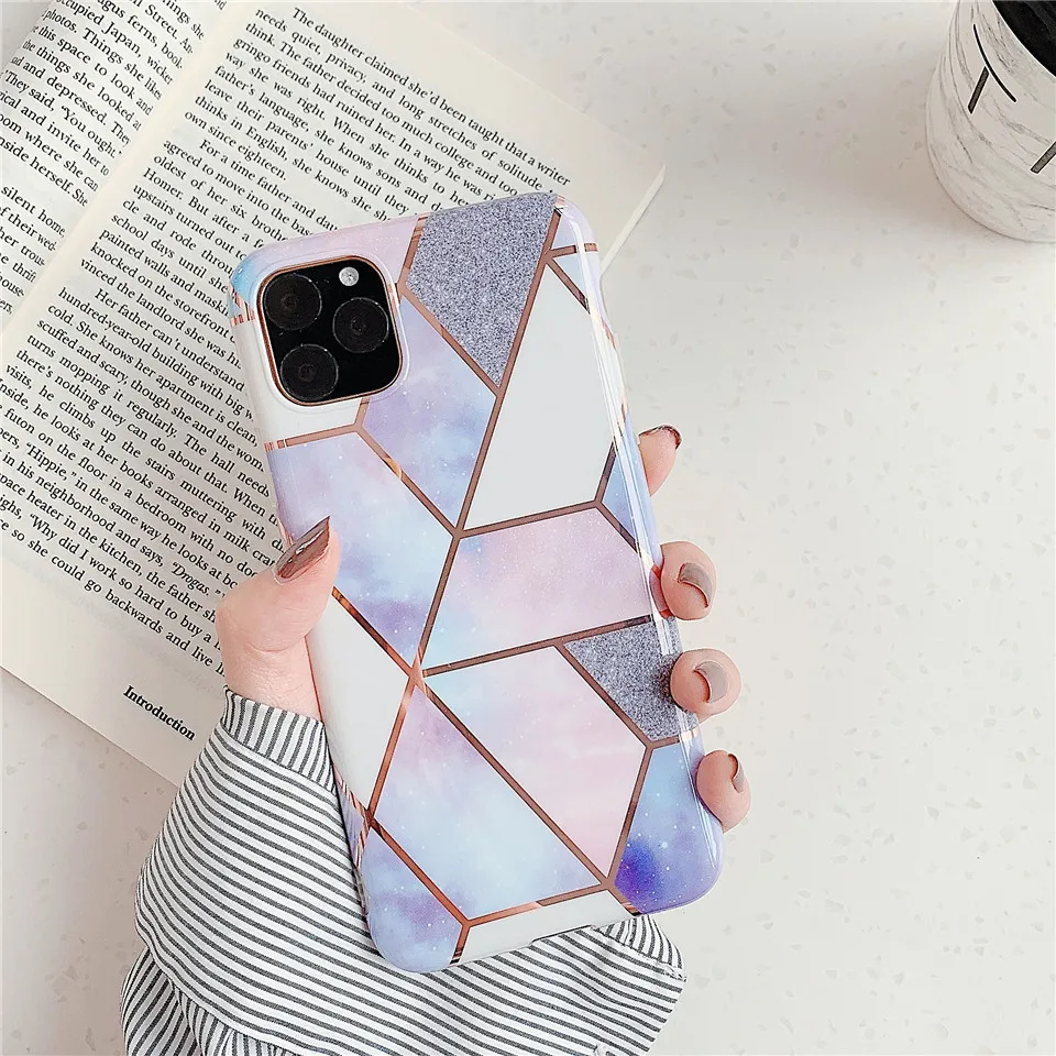 21 Синий, розовый, мраморный чехол для телефона Coque Funda, чехол для Apple iphone 10 Xs max, чехол s, XR, X, 8, 7 plus, 6, 6s plus, чехол для iphone 11 pro max - Цвет: 21