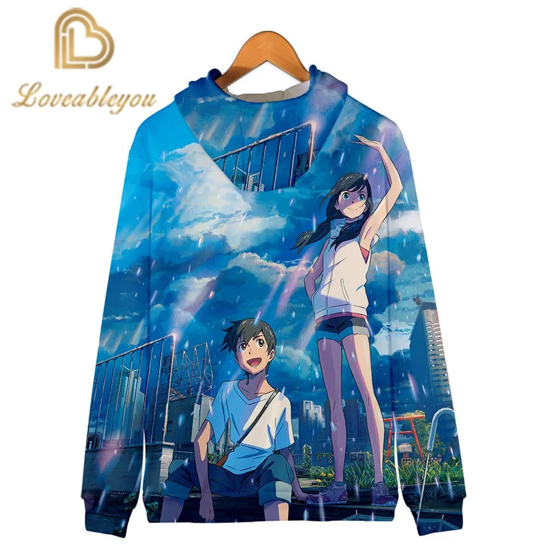 

2020 Hot Sale Weathering with You Zipper Hoodies 3D Hoodie Sweatshirt Women Harajuku Hoodies for Children Autumn Streetwear