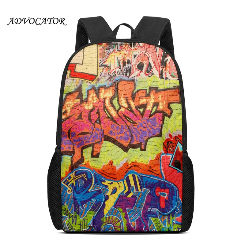 Большой Школьный ранец для учеников, водонепроницаемый рюкзак с принтом граффити для начальной школы, сумки для учебников